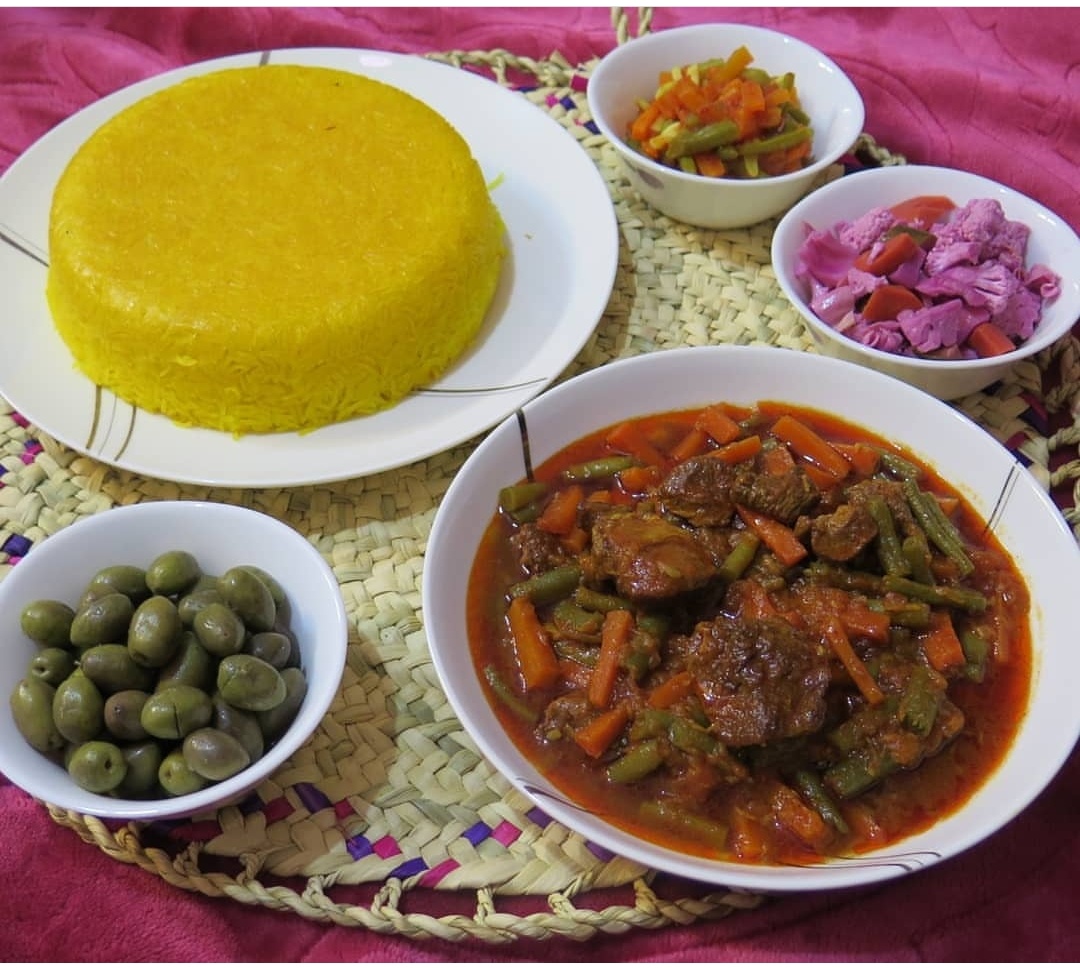 خورش هویچ و لوبیا سبز