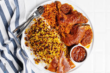 طرز تهیه زرشک پلو با مرغ پرتقالی