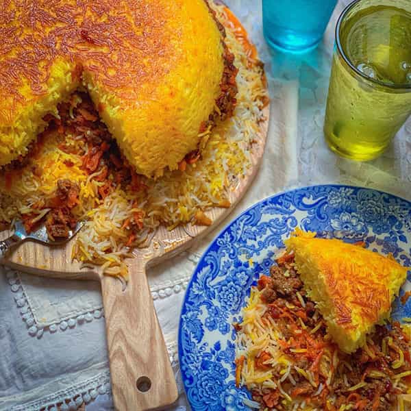 ته چین هویج پلو