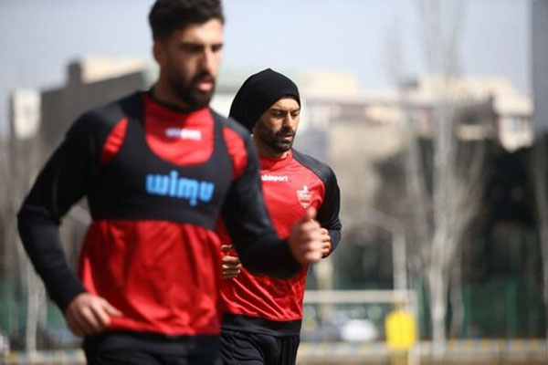 رامین رضاییان در تمرین پرسپولیس حاضر شد